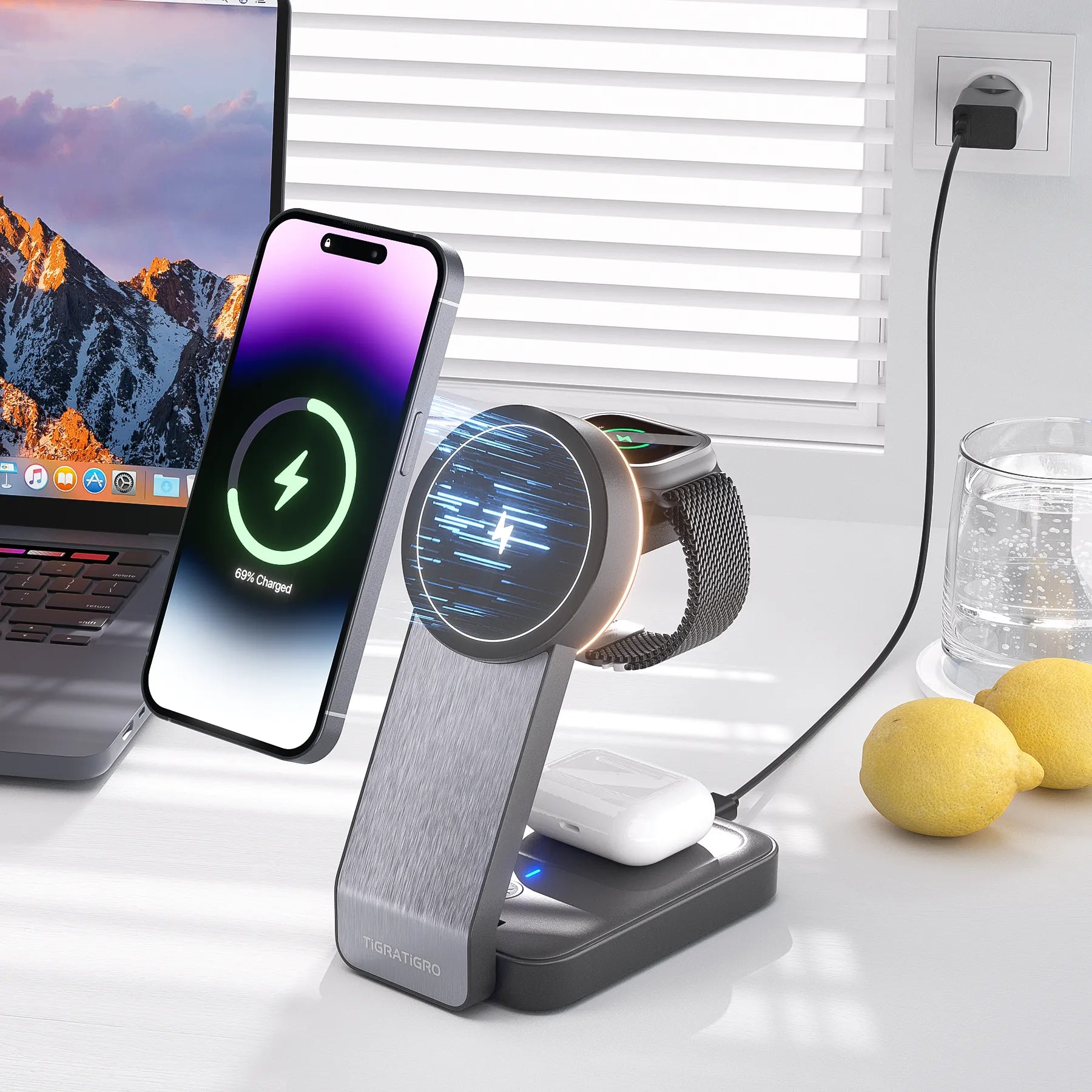 W79 3 in 1 Caricatore pieghevole per Apple