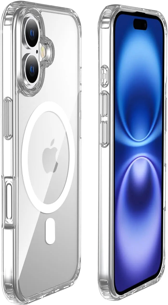 Cover MagSafe compatibile trasparente per iPhone 16/Plus