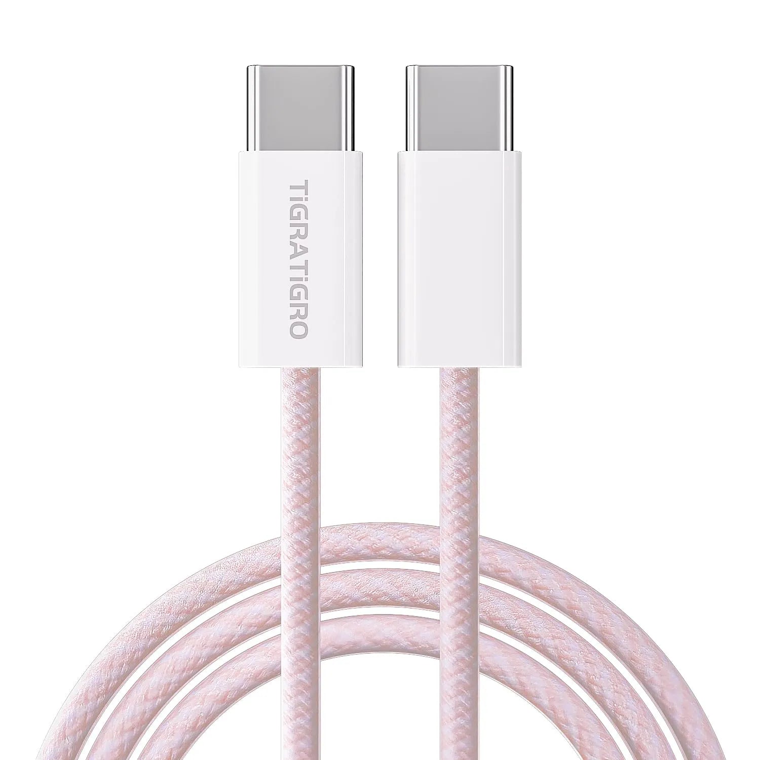 60W USB-C to USB-C PD Fast Charging Cable Pink Nylon