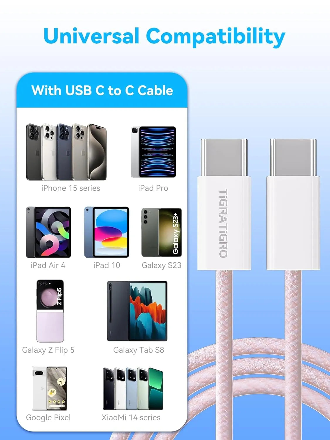 60W USB-C to USB-C PD Fast Charging Cable Pink Nylon