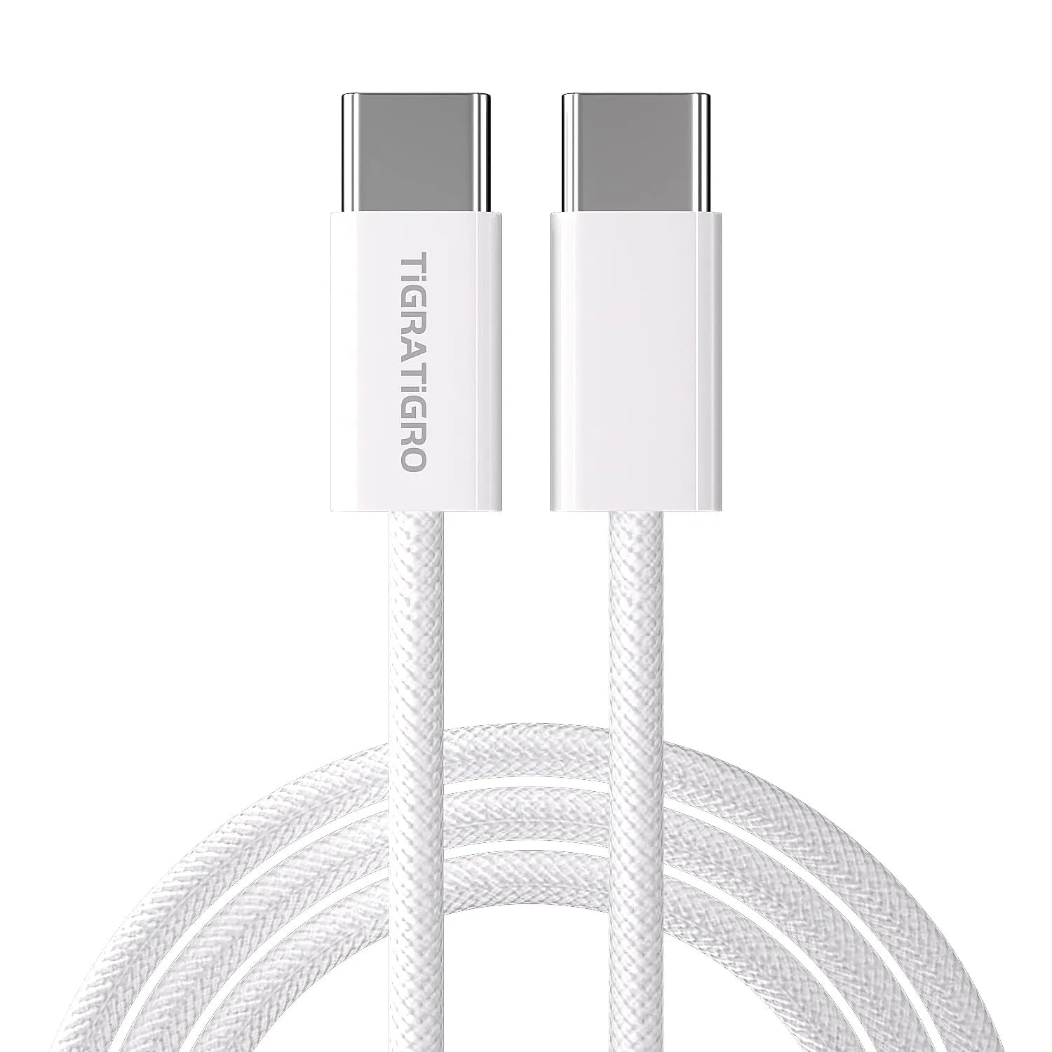 Cavo di ricarica rapida PD da 60W USB-C a USB-C in nylon bianco