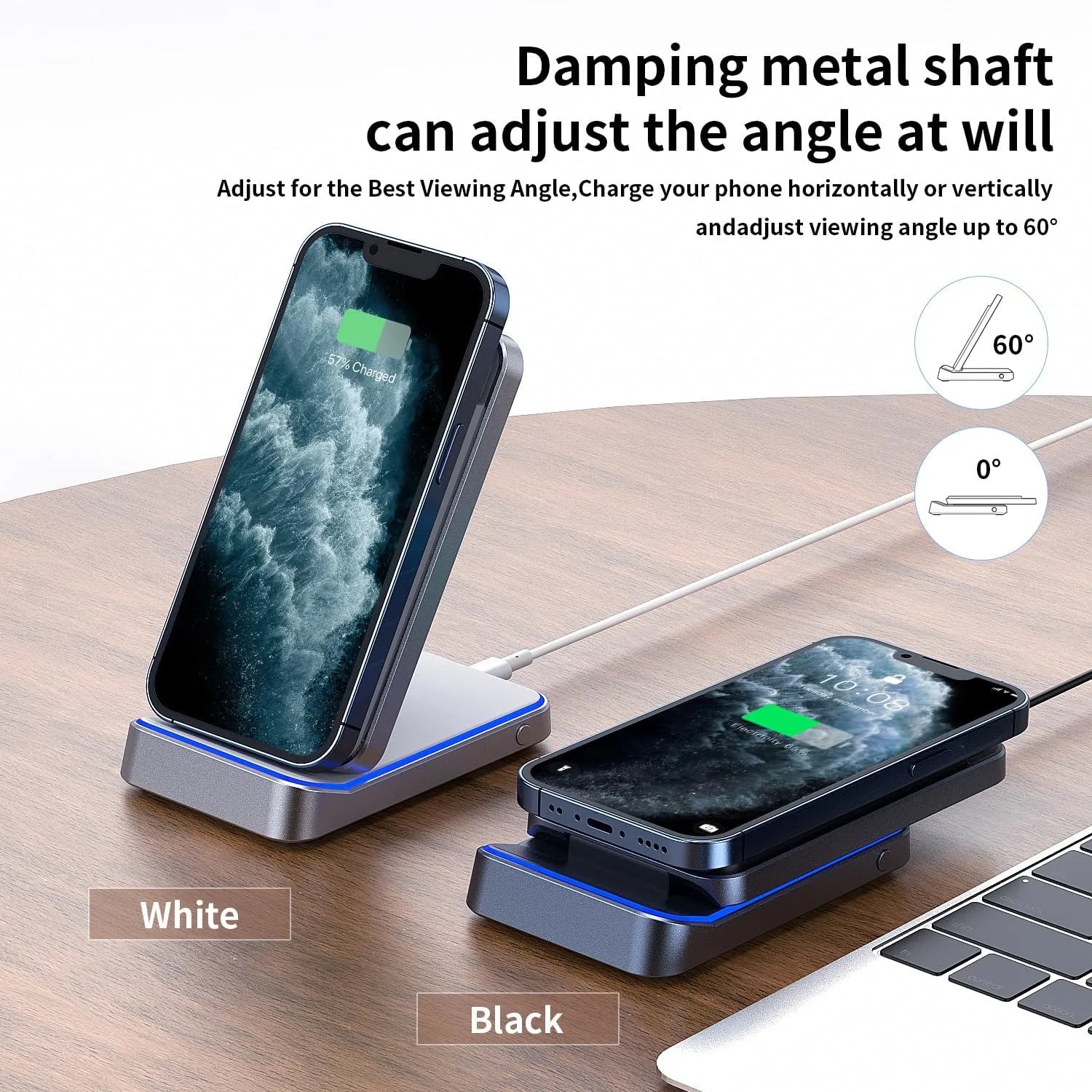 D18 20W Qi Certified Wireless Charging Station Fast Charging Stand