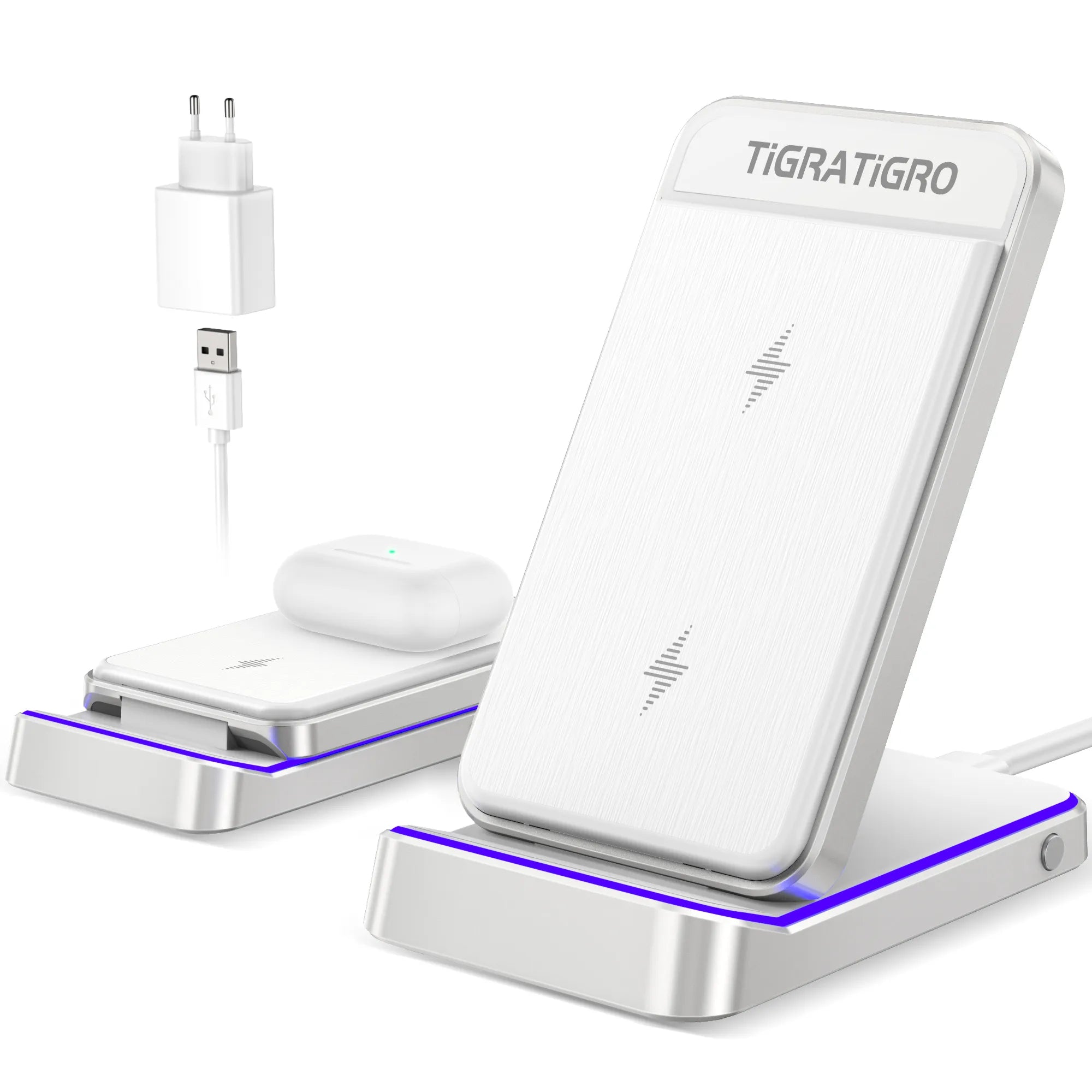 D18 20W Qi Certified Wireless Charging Station Fast Charging Stand