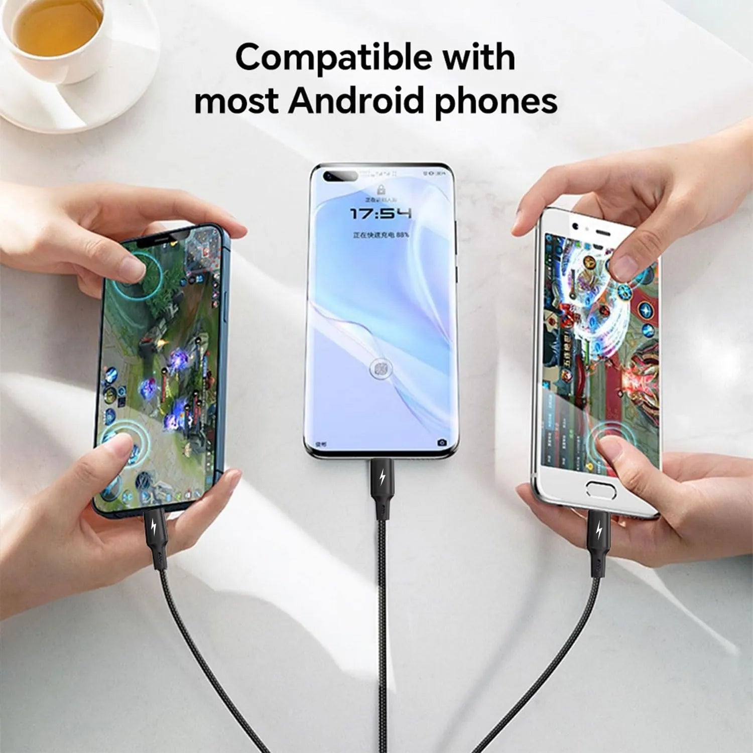 3 in 1 Multi Nylon Charging Cable