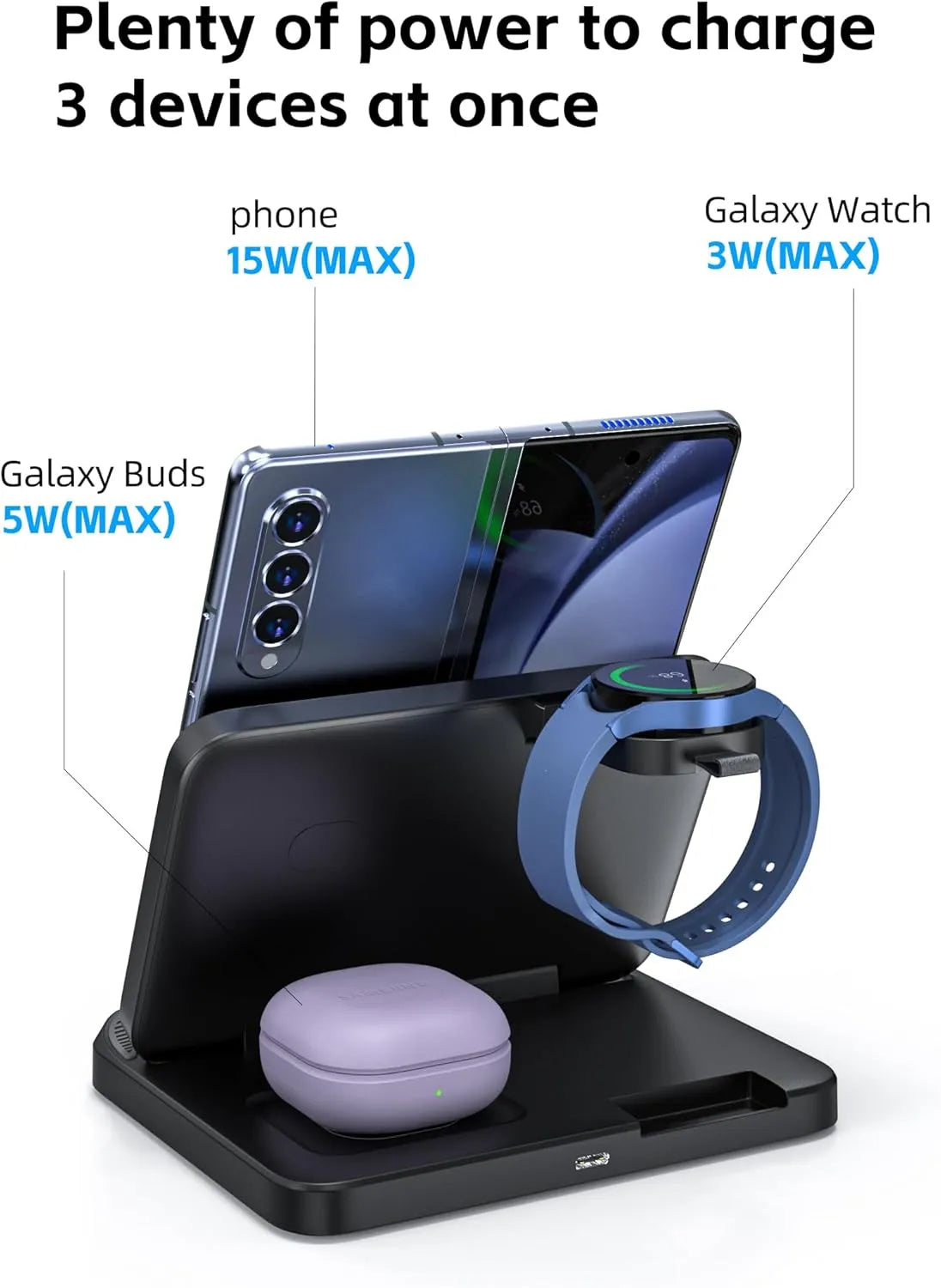 W82 Caricabatteria wireless 3 in 1