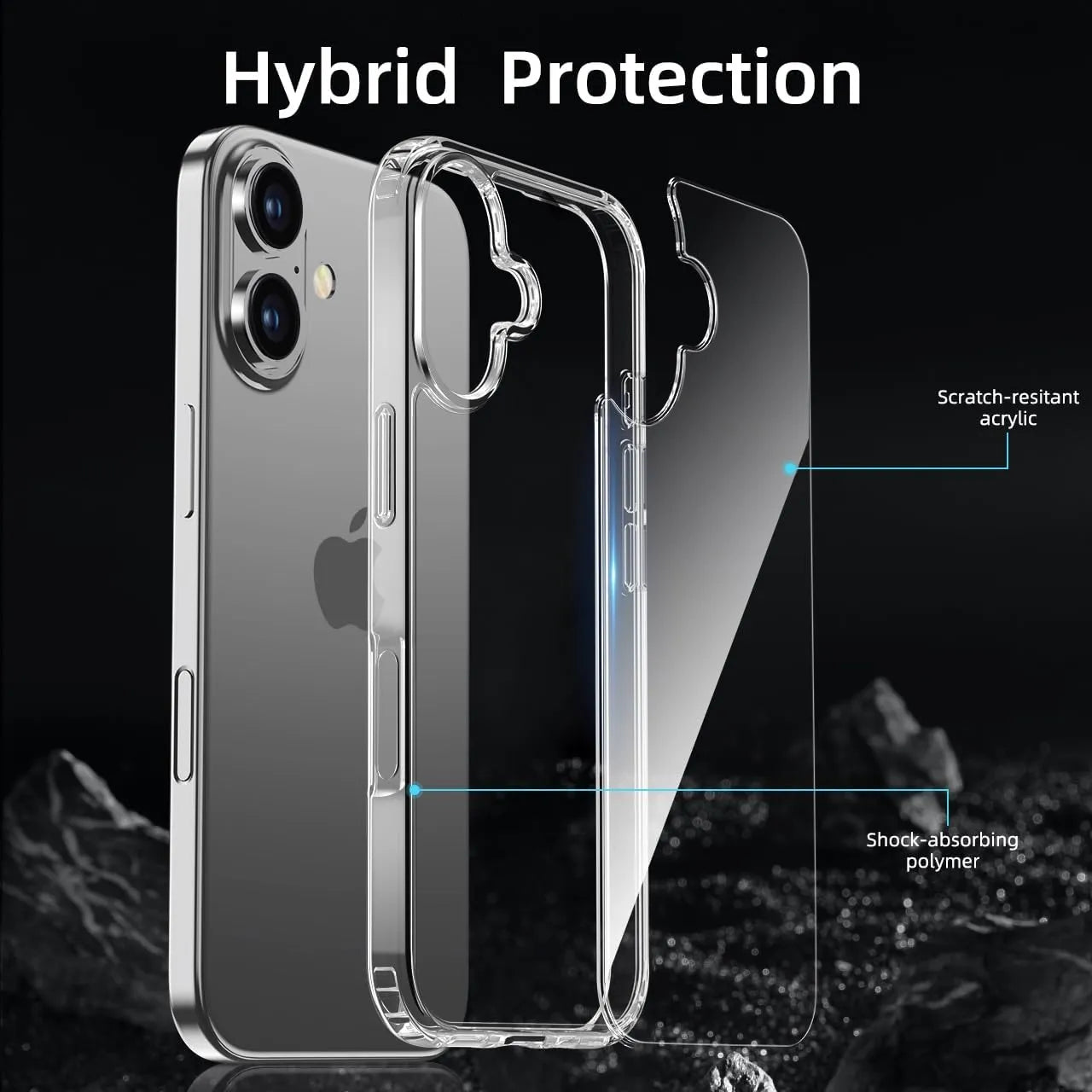 Cover per telefono iPhone 16 trasparente