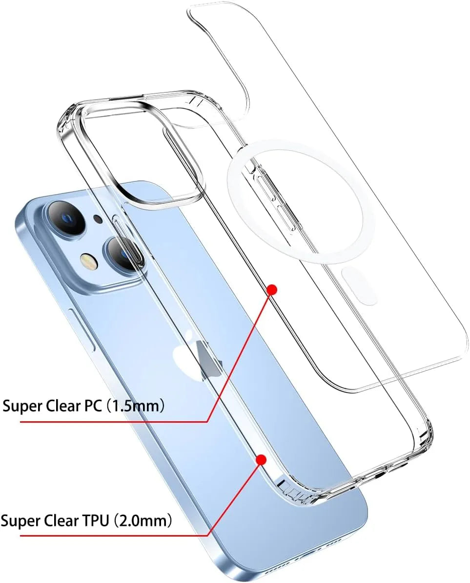 Custodia MagSafe compatibile iPhone trasparente