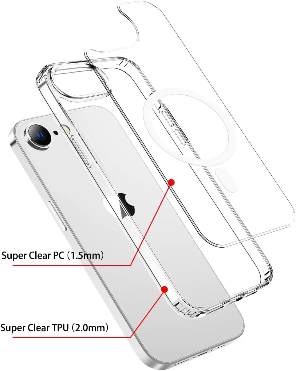 Custodia MagSafe compatibile trasparente per iPhone SE