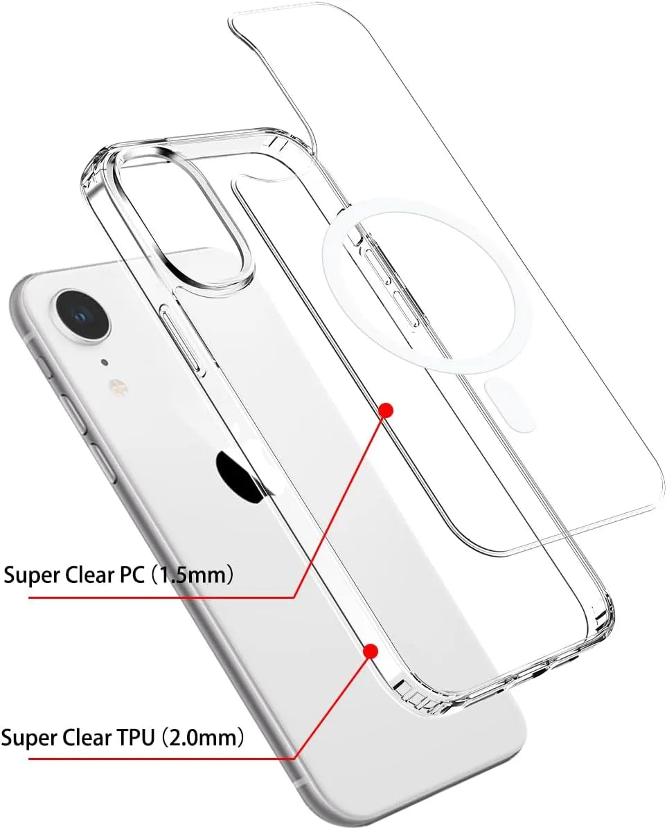 Custodia MagSafe compatibile trasparente per iPhone XR