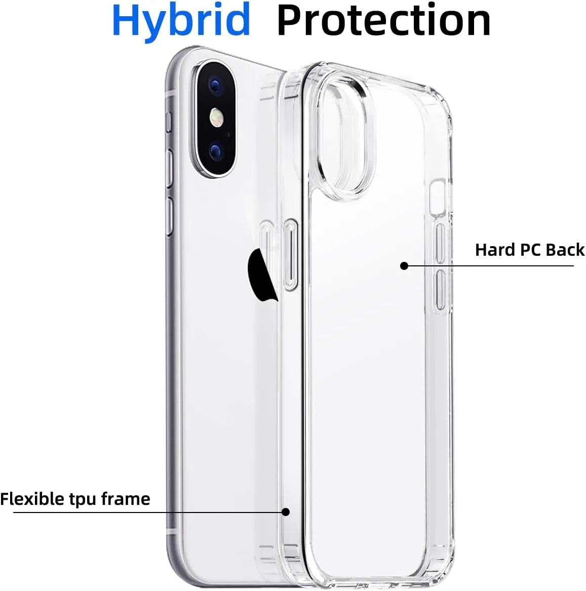 Cover per telefono trasparente per iPhone X/Xs