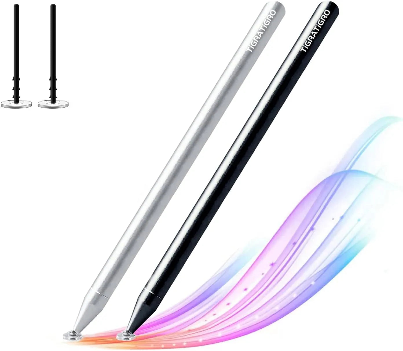 Bluetooth Touch Stylus Pen for iPad, Black and White, 2-Pack