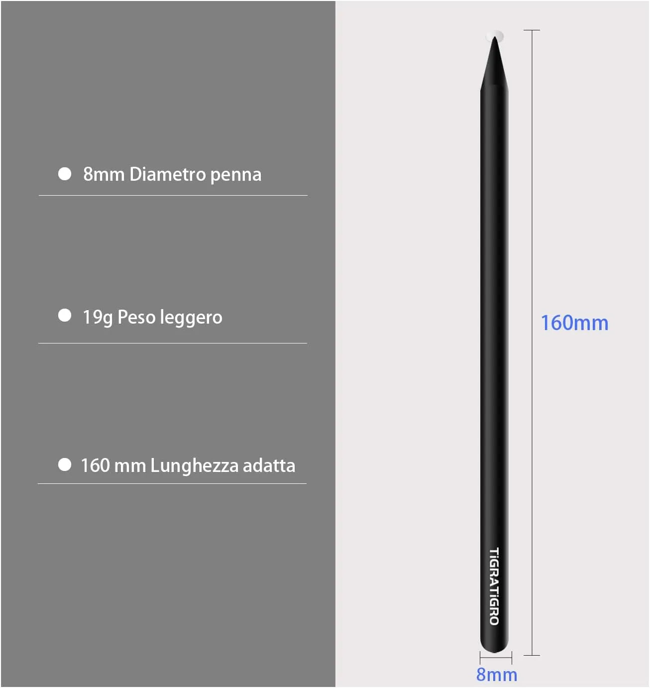 Penna stilografica touch Bluetooth per iPad, nero e bianco, confezione da 2