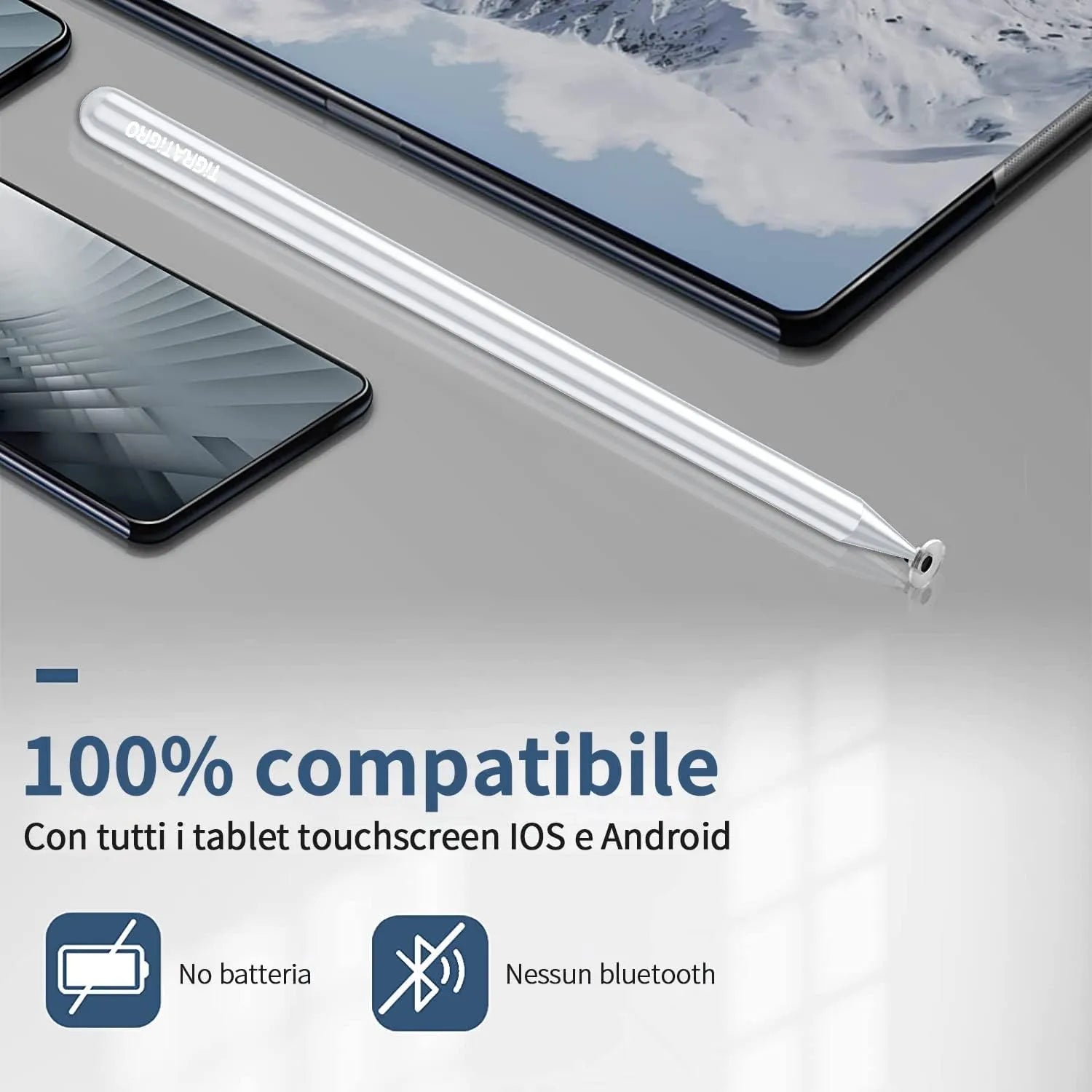 Penna stilografica touch Bluetooth per iPad, nero e bianco, confezione da 2