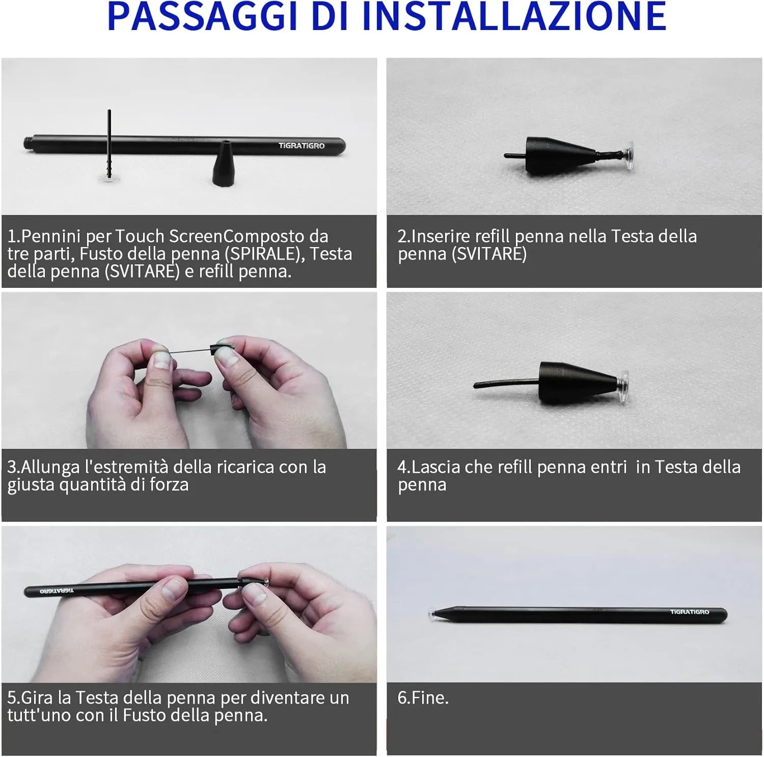 Penna stilografica touch Bluetooth per iPad, nero e bianco, confezione da 2